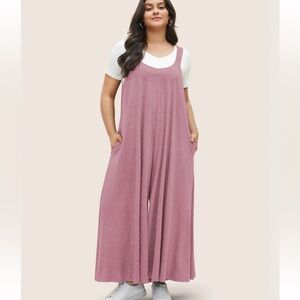 BloomChic Supersoft Essentials Solid Pocket Adjustable Straps Jumpsuit 3XL